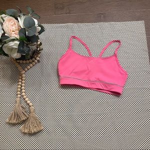 Adidas Climalite Sports Bra Pink Gray Trim Racer Back Size Small *MISSING TAG*